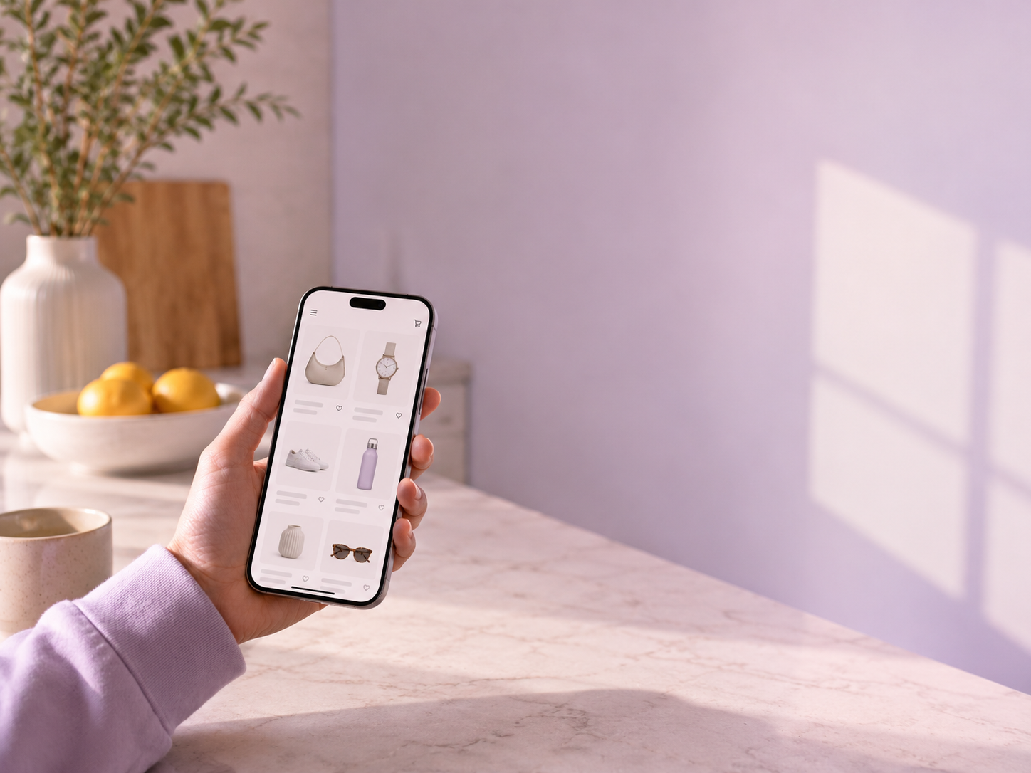 Customer shopping online and receiving a package delivery